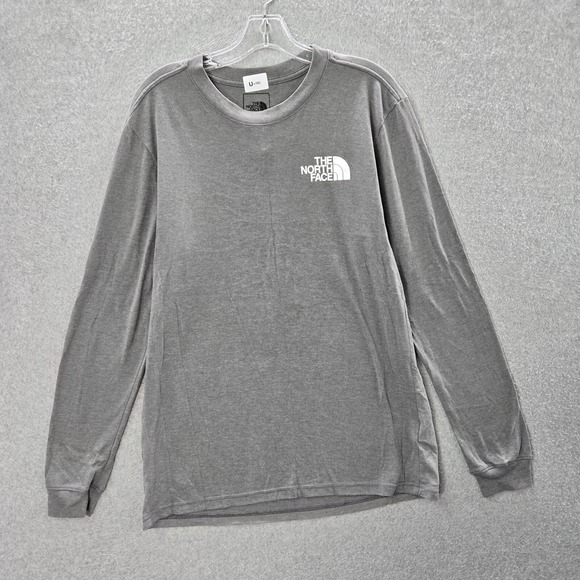 The North Face Men Shirt Small Gray Wandered Tonal Box Logo Long Sleeve - Picture 1 of 10
